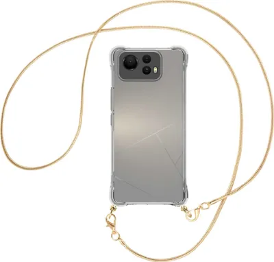 Produktbild von Handykette Backcover-Schutzhülle mit Band (Metall goldfarben) für Asus Zenfone 12 Ultra - goldfarbene Snake-Kette