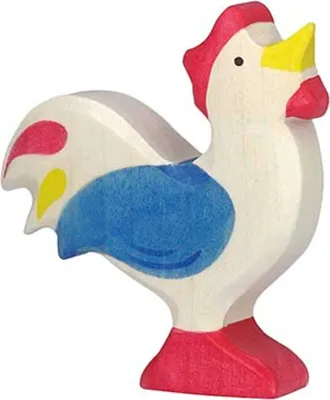 Produktbild von HOLZTIGER Hahn aus Holz - blau