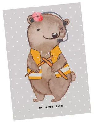 Produktbild von Mr. & Mrs. Panda Postkarte Fluglotsin Herz - Grau Pastell - Geschenk, Ausbildung, Ansichtskarte, Grußkarte, Flugsicherung, Postkarten, Fotokarte, Flugverkehrsleiterin