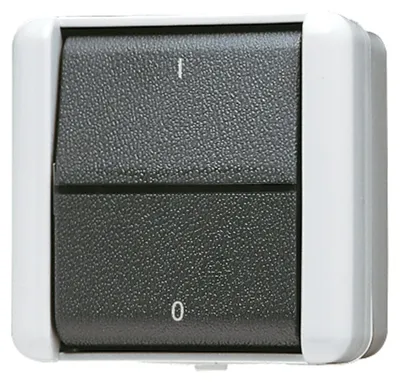 Produktbild von JUNG 802 W - Wippschalter - 2P - Verkabelt - Schwarz - Weiß - Thermoplast - IP44