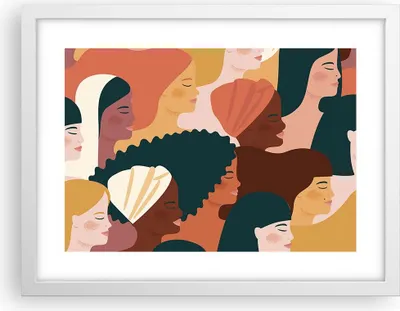 Produktbild von Gerahmtes Poster - Weißer Rahmen - Frauen Multikulturalismus Modern - 40x30 cm - Wand Bild - Wanddeko - Wandbilder - Kunstposter - Wandposter - Bilderrahmen - Bilder - Kunstdruck - P2WAA40x30-4500