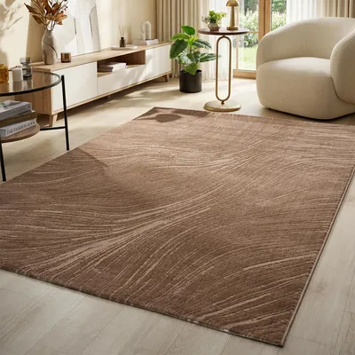 Produktbild von Teppich Wohnzimmer Teppich Schlafzimmer, flur, küche Kurzflor Boho Design Unifarbe Hoch-Tief-Effekt Modern 3D Weich