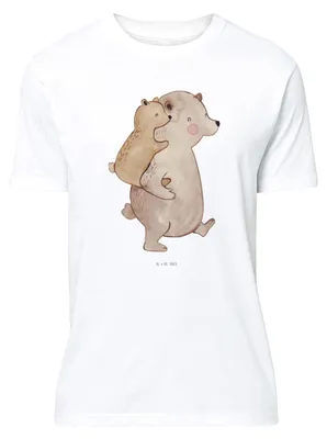 Produktbild von Mr. & Mrs. Panda T-Shirt Papa Bär - Weiß - Geschenk, Geburtstag, Papi, Tshirt, Vater, Vatertag, Lustiges, Basic-Shirt, Muttertag, mit Aufdruck, S