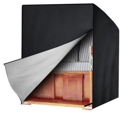 Produktbild von Strandkorb Schutzhülle Winterfest 2 Sitze Wasserdicht 420D Oxford L135×B105×H175/140cm