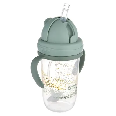 Produktbild von Canpol babies Trinklernbecher für Kinder mit Strohhalm und Gewicht MOUNTAINS Grün 6 m+ 270 ml 56/620_gre