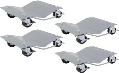 Produktbild von Rangierhilfe für PKW 4 Stück jeweils 680 kg Rangierroller V Form Schwenkgriff 360° drehbar
