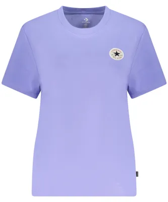 Produktbild von Lila Damen T-Shirt mit Logo - Kurzarm & Rundhals, Standard-Passform