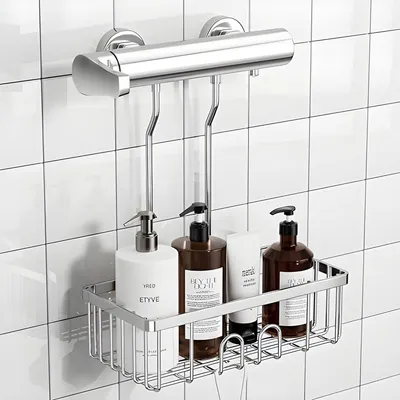 Produktbild von PolkaHome® Hängende Duschablage, Duschkorb ohne Bohren, Badregal, Edelstahl SUS 304, 30 x 13 x 8,5 cm