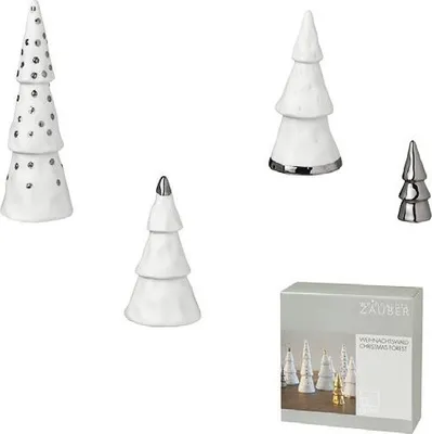 Produktbild von Winterzeit Weihnachtswald 4er Set in silber