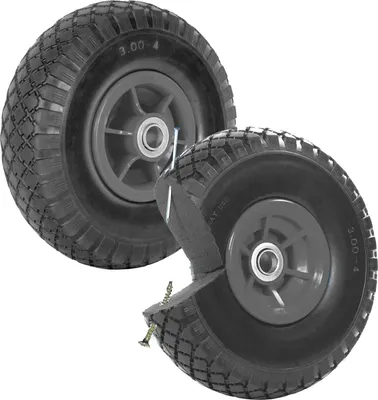 Produktbild von 2x Sackkarrenrad PolyurethanRad 260x85 mm 3.00-4 60 mm versetze Nabe Ø 20 mm grau Vollgummi Bollerwagen