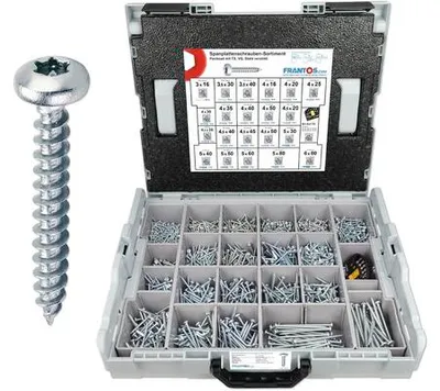 Produktbild von Frantos L-BOXX Sortiment Spanplattenschrauben Panhead TX Stahl verzinkt 2345-tlg