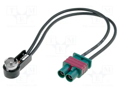 Image de 1 adaptateur d'antenne - connecteur x2, connecteur ISO angulaire. Connecteurs et adaptateurs pour automobile
