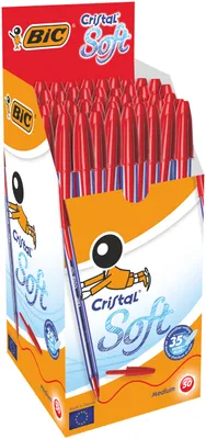 Obrázok produktu pre Długopis BIC Cristal Soft czerwony 50 sztuk