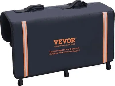 Obrázok produktu pre Podložka na zadné dvere pick-upu 840 mm, podložka na zadné dvere nákladného auta 2 bicykle, 110 x 110 mm rebrovaný zadný nosič bicyklov na drevo, rebríky atď. Chránič rukoväte zadných dverí s malou taškou