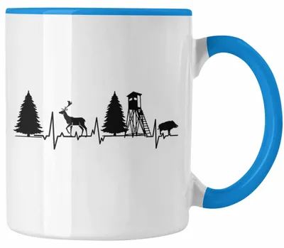 Produktbild von Jagen Tasse Herzschlag Geschenkidee Jäger Geburtstag Weihnachten (Blau)