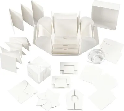 Image de Boîte à explosion, blanc naturel, taille 7x7x7,5+12x12 cm, 1 pc
