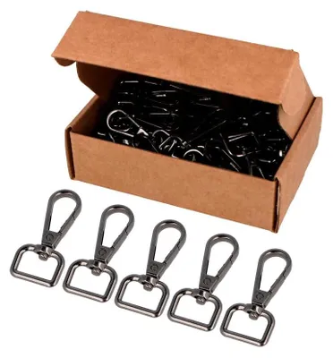 Karabinerhaken schwarz 17 mm, 75 Stück