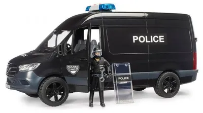Image de Mb sprinter camion de police forces spéciales + figurine - bruder - 02685 - véhicule policier, intervention