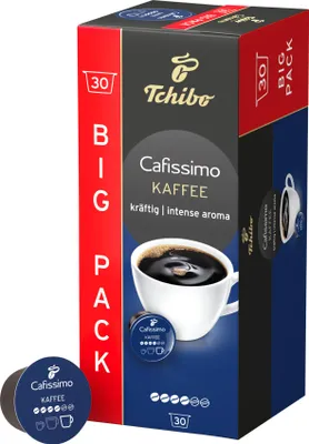 A box of Tchibo Cafissimo coffee capsules.