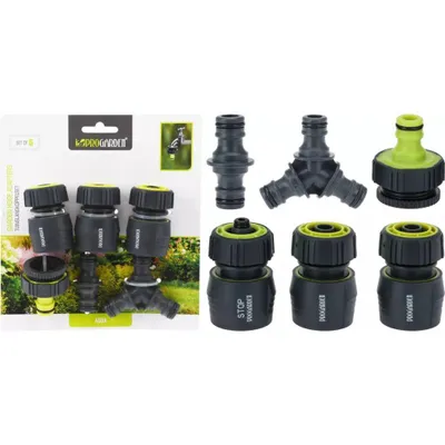 Image de Pro Garden : Accessoires pour tuyau d'arrosage, 6 pièces, anthracite/vert