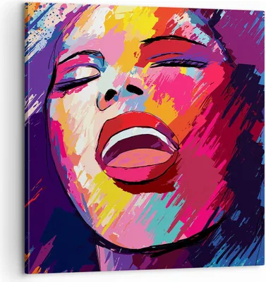 Produktbild von Bild auf Leinwand - Leinwandbild - Frau Abstraktion - 60x60cm - Wand Bild - Wanddeko - Wandbilder - Leinwanddruck - Bilder - Kunstdruck - Wanddekoration - Leinwand bilder - Wandkunst - AC60x60-4019