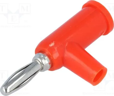 Immagine prodotto di 2 connettori da 60 VDC, 24 A, con connettori a banana da 4 mm: connettore femmina rosso da 4 mm, 39 mm; connettore a banana