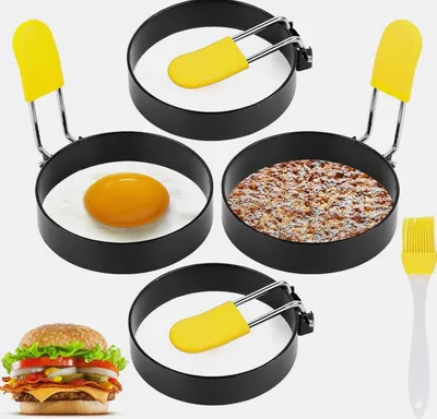 Produktbild von 4x Runde Edelstahlformen für Pfannkuchen und Eier