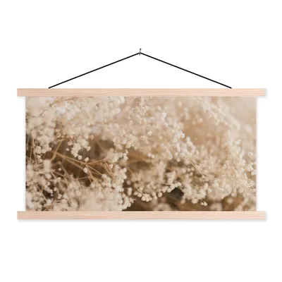 Produktbild von MuchoWow® Textilposter Pampasgras - Pflanze - Natur 120x60 cm mit holzfarbenen Rahmen - Klemmleiste