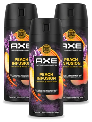 Produktbild von 3 x Axe Fine Fragrance Collection Peach Infusion Bodyspray - 150 ml - Vorteilspackung - 3 Stücke