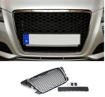 Kühlergrill Sportgrill Waben Gitter mit Chrom Rahmen für Audi A3 S3 8P 04/2008 – Produktansicht