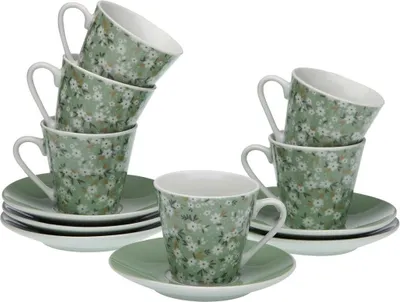 Image de Versa Set de tasses de fleurs de café 6 pièces en porcelaine - Marque EAN : 8420327541000
