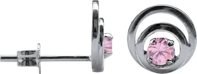 Produktbild von 925 Sterling Silber Ohrstecker Kreise mit Zirkonia Farbe - Pink
