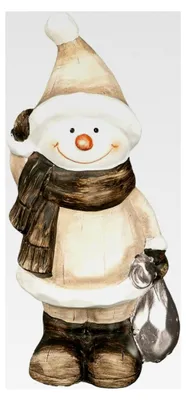 Produktbild von Schneemann Deko-Figur | Keramik | Weihnachten | Winter | 18 cm hoch