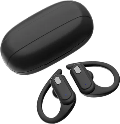 Obrázek produktu pro Bluetooth sluchátka s háčkem za ucho, odolná proti vodě, s potlačením šumu, bezdrátová BT5.3 sportovní sluchátka s vestavěným mikrofonem, černá