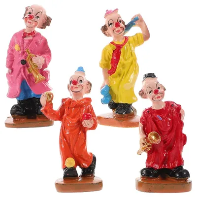 Zdjęcie produktu dla Solidchoice - Zestaw 4 miniaturowych figurek klaunów