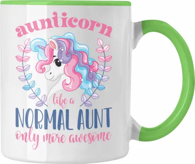 Produktbild von Trendation - Aunitcorn Tasse Geschenk für Beste Tante Kaffeetasse Geschenkidee Tante Geburtstag Lustig (Grün)