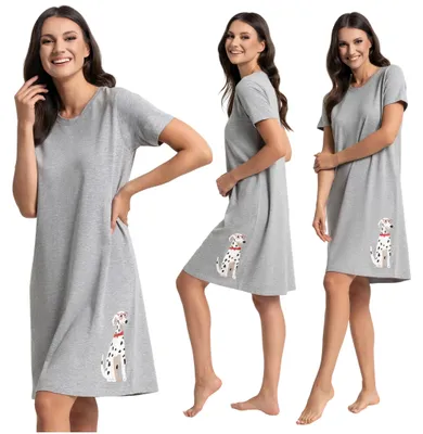 Produktbild von Nachthemd Damen - Schlafanzug Größe M - Nachtwäsche grau - Pyjama
