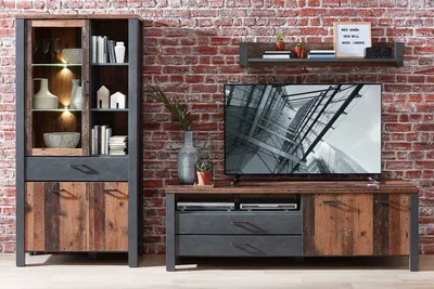 Produktbild von Innostyle Cardiff Wandboard Holzwerkstoff Used Style Optik Dark 133x20x22 cm