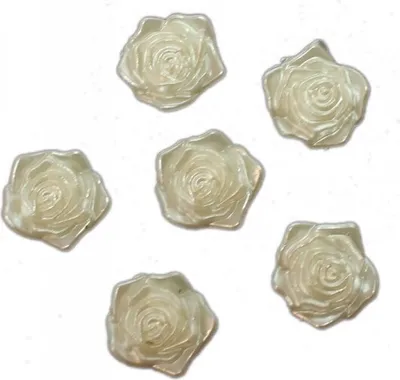 Produktbild von 70 Stück Streudeko Rose Kunststoff perlmutt creme 2cm Tischdeko Hochzeit