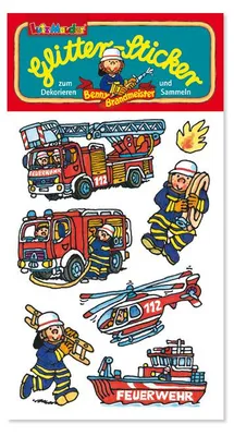 Produktbild von Glitter-Sticker Feuerwehr Benny Brandmeister