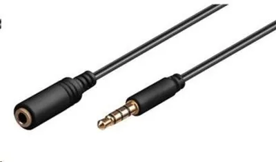 Obrázek produktu pro PREMIUMCORD Kabel Jack 3,5mm 4 pinový M/F 1m pro Apple iPhone, iPad, iPod