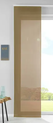 Produktbild von 1er Set Schiebegardine Flächenvorhang Vorhang Gardine Voile HxB 245x60 cm Nougat Komplett mit Paneelwagen Beschwerungsstange, 85589N