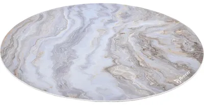 Image de Arozzi Zona Tapis de Protection de Sol Rond - 121 cm - Marbre Blanc