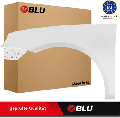 Zdjęcie produktu dla BLU Błotnik pasujący do VW Volkswagen Eos LB9A Lewy Biały CandyWeiss | 2006-2015 | Przedni Przód | Lakierowany | Gotowy do montażu | Stal