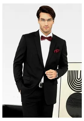 Produktbild von Einfarbige Fliege mit Einstecktuch für Herren, verstellbar, für Hochzeit und Party