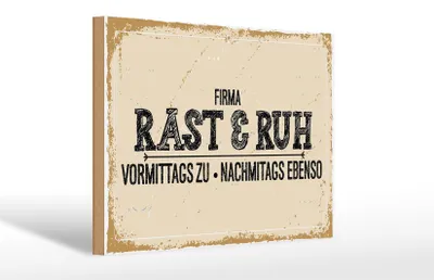 Produktbild von Holzschild Spruch 30x20cm Firma Rast & Ruh Vormittags zu