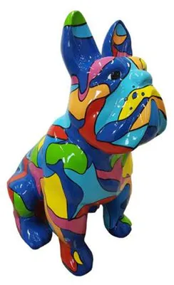 Image de Figure abstraite Statue Design Sculpture Décoration Chien coloré Statues Décoration 79 cm