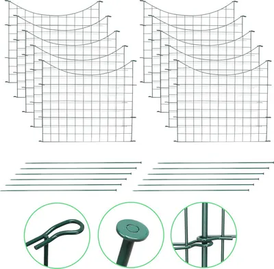 Produktbild von Yakimz 22tlg Set Teichzaun Gartenzaun Campingzaun Oberbogen Garden Garten Draht Steckzaun (Unterbogen)