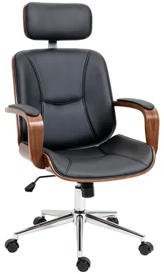 Produktbild von Bürostuhl Ergonomischer Schreibtischstuhl mit Hoher Rückenlehne, Abnehmbarer Kopfstütze für Home-Office Schwarz