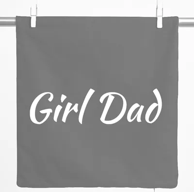 Produktbild von Huuraa Kissenbezug Girl Dad Schriftzug 40x40cm Steel Grey Baumwolle Dekokissenbezug Geschenkidee